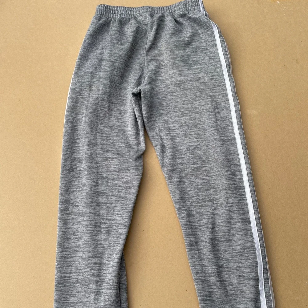 Adidas Track Pants Kids Size M 10/12 Grey‎ Good Heathered 3-Stripe Sweatpants